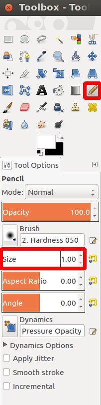 Pencil Settings in GIMP
