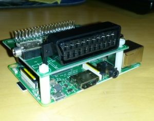 Pi2Scart mounted on a Raspberry Pi 3